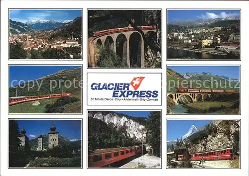 Eisenbahn Glacier Express St. Moritz Zermatt  Kat. Eisenbahn