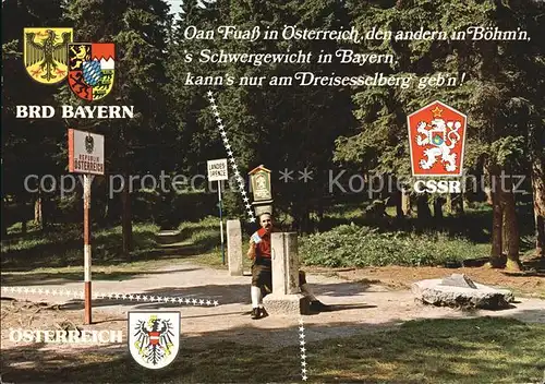 Grenze Douane Zoll Dreilaendereck Dreisessel Bayerischer Wald Bayern oesterreich CSSR Kat. Zoll