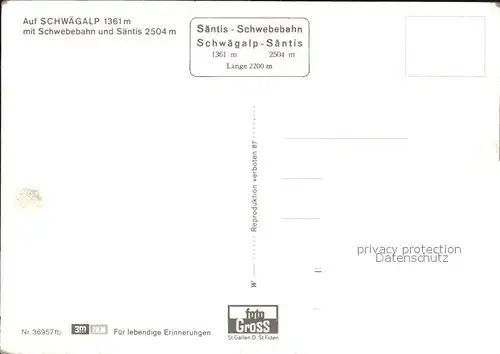 Seilbahn Saentis Schwaegalp  Kat. Bahnen