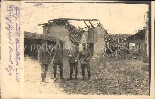 Militaria WK1 Gruppenfoto Landwehr Infanterie Regiment 10 Zerstoerungen Ruine 