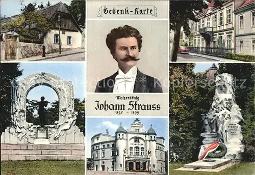 Strauss Johann Gedenkkarte Landhaus Salmannsdorf Villa Hietzing Denkmal Wien Kat. Komponist