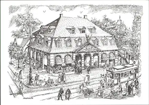 Kuenstlerkarte Erich Dittmann Hauptwache Frankfurt am Main  Kat. Kuenstlerkarte