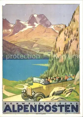 Postbus Alpenposten Schweiz Kuenstlerkarte Emile Cardinaux  Kat. Post