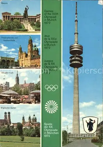 Fernsehturm Funkturm Olympiaturm Muenchen XX. Olympiade Viktualienmarkt  Kat. Gebaeude