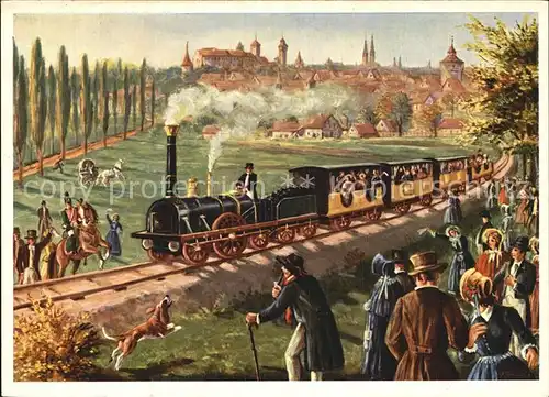 Lokomotive Erste deutsche Eisenbahn Nuernberg Fuerth Jahr 1835 Kat. Eisenbahn
