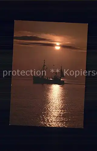 Boote Fischkutter Sylt Sonnenuntergang  Kat. Schiffe