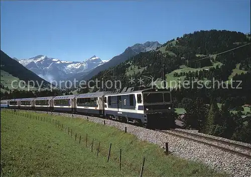 Eisenbahn Panorama Express Montreux Oberland Bahn Saanenland Gstaad Kat. Eisenbahn
