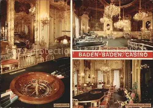 Casino Spielbank Baden Baden Goldtisch Pompadour Saal  Kat. Spiel