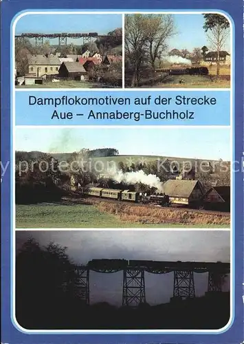 Lokomotive Dampflokomotiven Strecke Aue Annaberg Buchholz  Kat. Eisenbahn