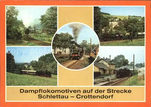 Lokomotive Dampflokomotiven Strecke Schlettau  Crottendorf  Kat. Eisenbahn