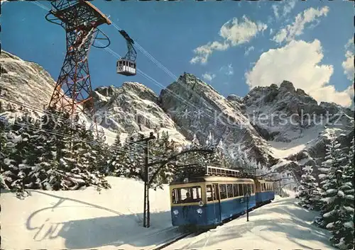 Zahnradbahn Seilbahn Bayrische Zugspitzbahnen Riffelriss Riffelwand  Kat. Bergbahn