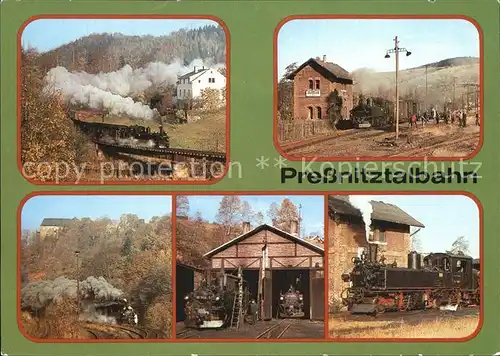 Lokomotive Pressnitztalbahn Lokschuppen Joehstadt Wolkenstein Kat. Eisenbahn