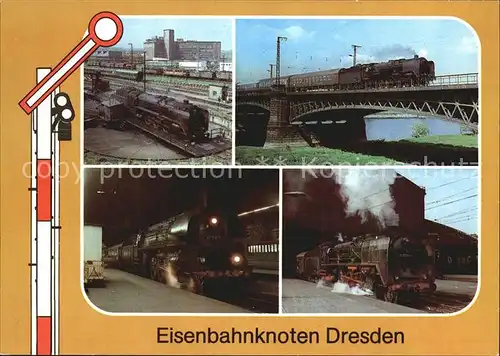 Lokomotive Eisenbahnknoten Dresden Elbbruecke Hauptbahnhof  Kat. Eisenbahn