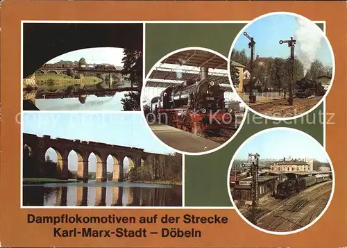 Lokomotive Dampflokomotiven Strecke Karl Marx Stadt Doebeln Limmritz Kat. Eisenbahn