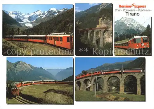 Eisenbahn Bernina Express Rhaetische Bahn Morteratsch Piz Bernina Kat. Eisenbahn