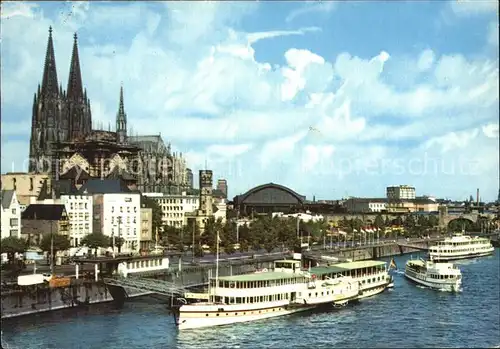 Dampfer Seitenrad Koeln Dom Rhein  Kat. Schiffe