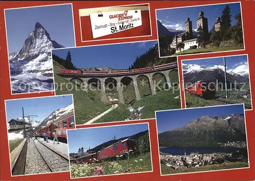 Eisenbahn Glacier Express Matterhorn Zermatt Stockaperschloss Brig  Kat. Eisenbahn