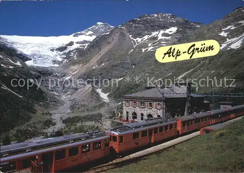 Eisenbahn Alp Gruem Berninapass  Kat. Eisenbahn