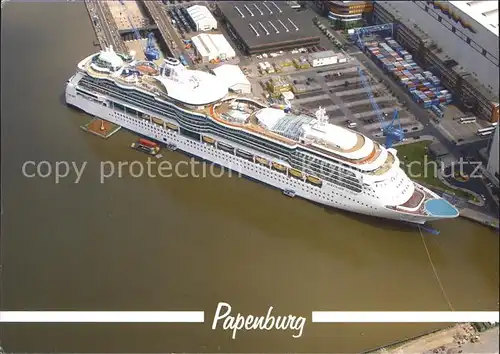 Schiffe Kreuzfahrtschiff Serenade Ems Papenburg Fliegeraufnahme Kat. Schiffe