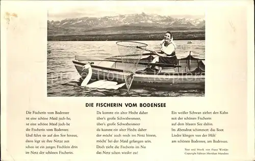 Liederkarte Die Fischerin vom Bodensee  Kat. Musik