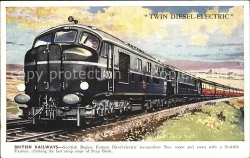 Lokomotive Twin Diesel Electric British Railways Scottish Express Shape Bank Kat. Eisenbahn