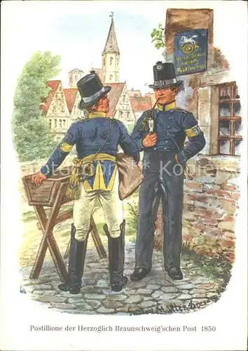 Post Postillione Herzoglich Braunschweigschen Post 1850 Kat. Berufe