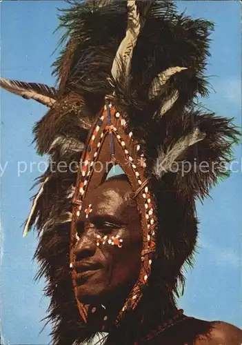 Typen Afrika Kikuyu Dancer Ostrich Feather Head Gear