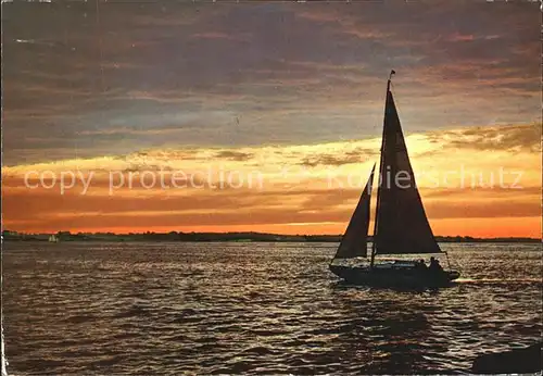 Segelboote Chiemsee Sonnenuntergang Kat. Schiffe