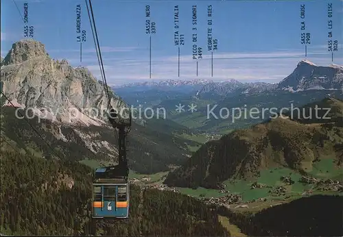 Seilbahn Funivia Boe Dolomiti Val Badia Corvara  Kat. Bahnen
