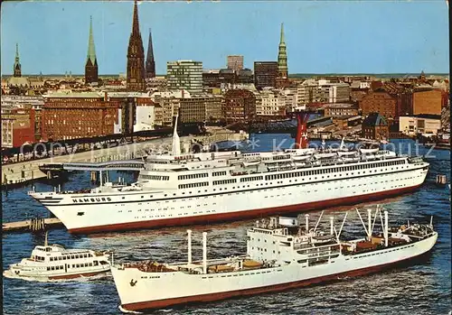 Schiffe TS Hamburg ueberseebruecke  Kat. Schiffe