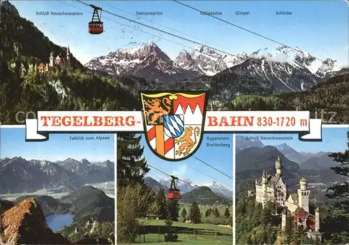 Seilbahn Tegelberg Schwangau Fuessen Aggenstein Breitenberg Alpsee  Kat. Bahnen