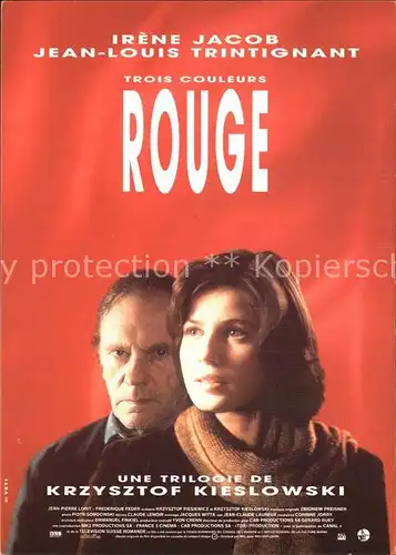 Kino Film Rouge Irene Jacob Jean Louis Trintignant Krzysztof Kieslowski Kat. Kino und Film