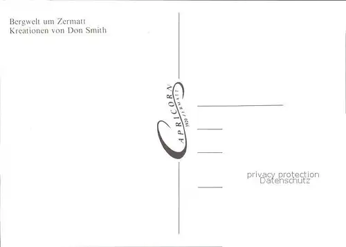 Kuenstlerkarte Don Smith Zermatt Mischabel Gruppe Kat. Kuenstlerkarte