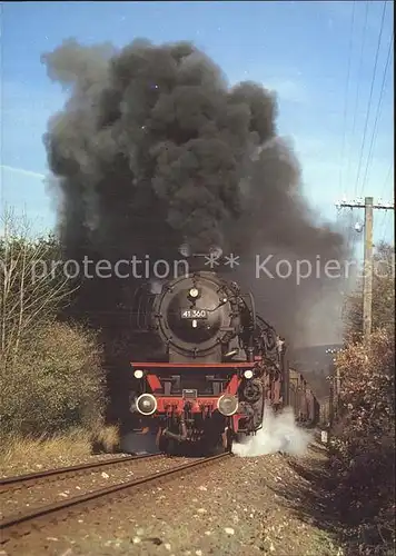 Lokomotive Einheitsgueterzuglokomotive 41360 Strecke Wulmeringhausen Brunskappel Kat. Eisenbahn
