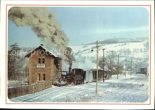 Lokomotive Schmalspurbahn Wolkenstein Joehstadt Lok 99 1561 Bahnhof Steinbach Kat. Eisenbahn