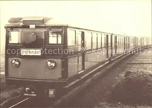 U Bahn Subway Underground Metro U Bahnzug Baujahr 1927 Triebwagen Nr. 326 Hamburg