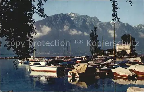 Boote Port Ile de Salagnon Clarens Montreux Kat. Schiffe