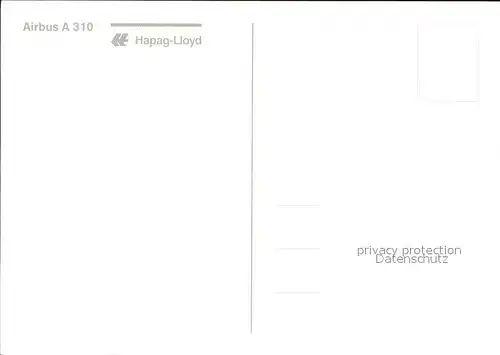 Flugzeuge Zivil Hapag Lloyd Airbus A 310 Kat. Airplanes Avions