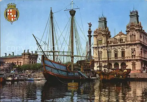 Segelschiffe Barcelona Carabella Sta. Maria  Kat. Schiffe