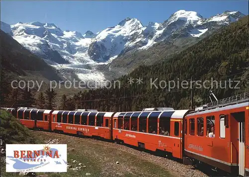Eisenbahn Bernina Express Morteratschgletscher Bellavista  Kat. Eisenbahn