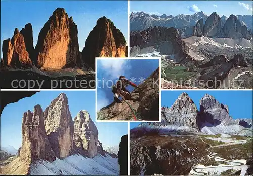 Klettern Bergsteigen Dolomiti Tre Cime Lavaredo  Kat. Bergsteigen