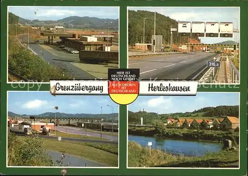 Grenze Douane Zoll Hessen Thueringen Herleshausen Autobahnraststaette  Kat. Zoll