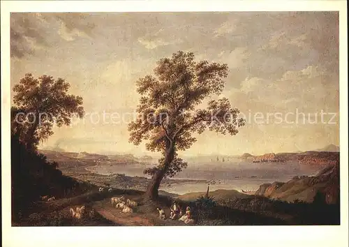 Kuenstlerkarte Alte Kuenstler Jacob Philipp Hackert View of the Baia Bay 1785 Kat. Kuenstlerkarte