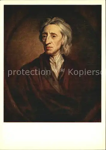 Kuenstlerkarte Alte Kuenstler Godfrey Kneller Portrait of John Locke 1697 Kat. Kuenstlerkarte