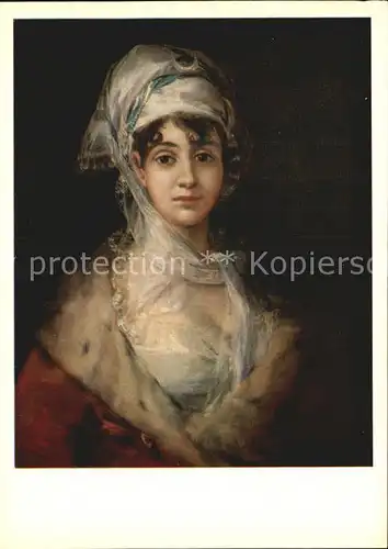 Kuenstlerkarte Alte Kuenstler Francisco Goya Portrait of the Actress Antonia Zarate 1811 Kat. Kuenstlerkarte