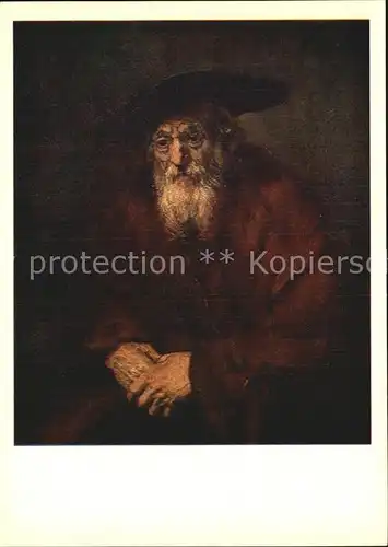 Kuenstlerkarte Alte Kuenstler Rembrandt Harmensz van Rijn Portrait of an Old Jew 1654 Kat. Kuenstlerkarte