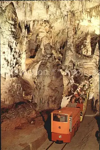 Hoehlen Caves Grottes Postojnska Jama Jamski vlak Hoehlenbahn Kat. Berge