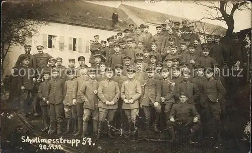 Militaria WK1 Gruppenfoto Schallmesstrupp 57 