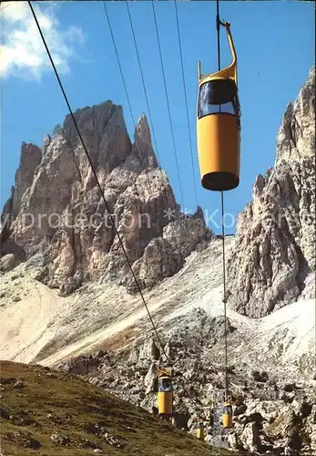 Seilbahn Dolomiti Ovovia alla Forcella Sassolungo Rifugio Toni Demez Kat. Bahnen