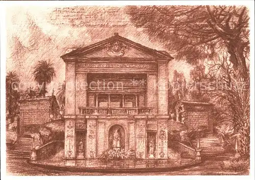 Kuenstlerkarte Lino Bianchi Barriviera Citta del Vaticano Fontana della Casinadi Pio IV.  Kat. Kuenstlerkarte